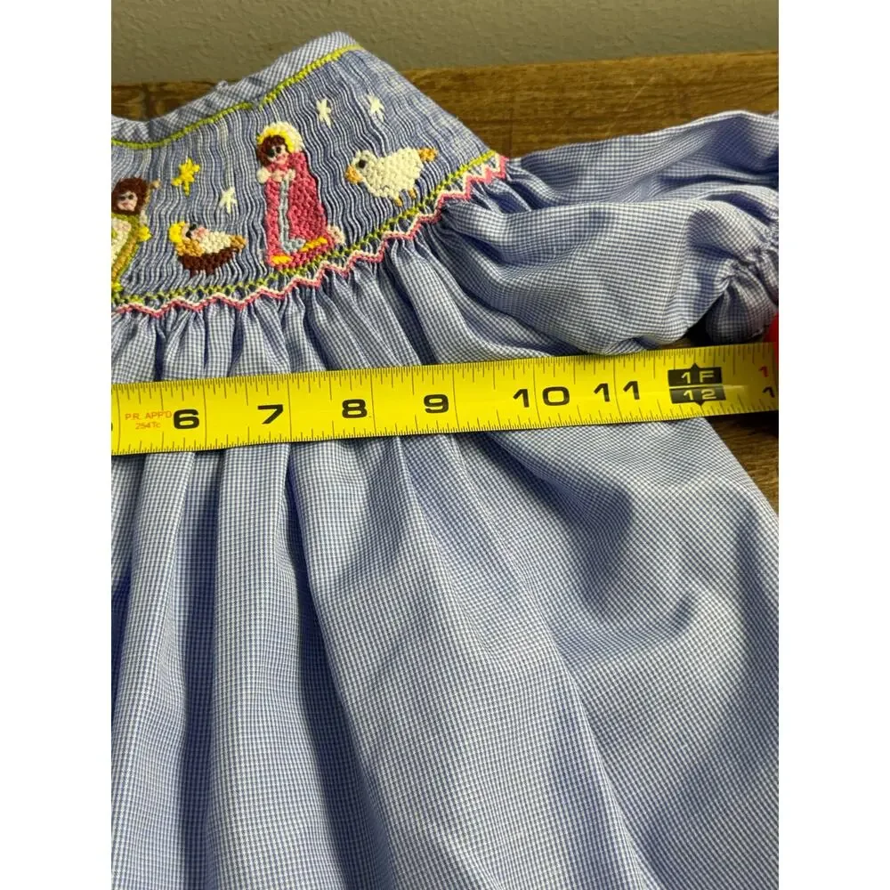 My Princess and the Pea Smocked Nativity Bishop Dress‎ size 4